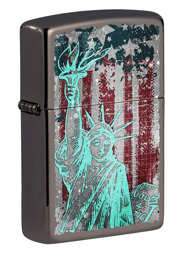 Zippo 49663 150 Statue Of Liberty Design Black Ice Windproof Lighter - OUTBACK