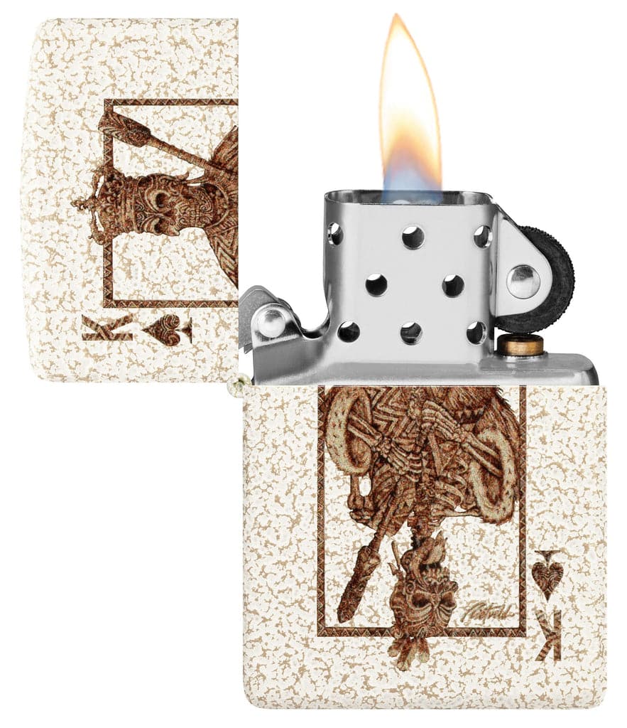 Zippo 48552 49181 Rick Rietveld Ace Skull Design Mercury Glass Windproof Lighter - OUTBACK