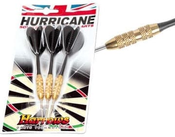 Harrows, Hurricane Brass Darts, B110, Black - Athletix.ae