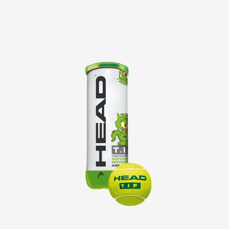 Head T.I.P. Green 3 Tennis Balls Single Can - Athletix.ae
