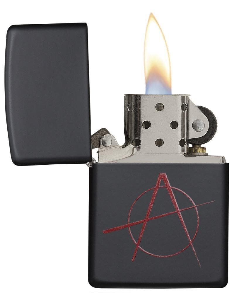 Zippo 20842 218 Anarchy Black Matte Windproof Lighter, Classic Model, Black - OUTBACK