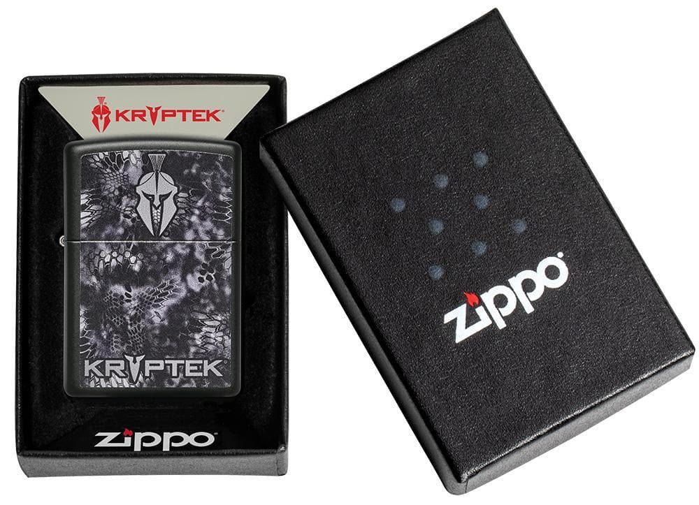 Zippo 49333 218 Kryptek Black Matte Windproof Lighter, Classic Model, Black - OUTBACK