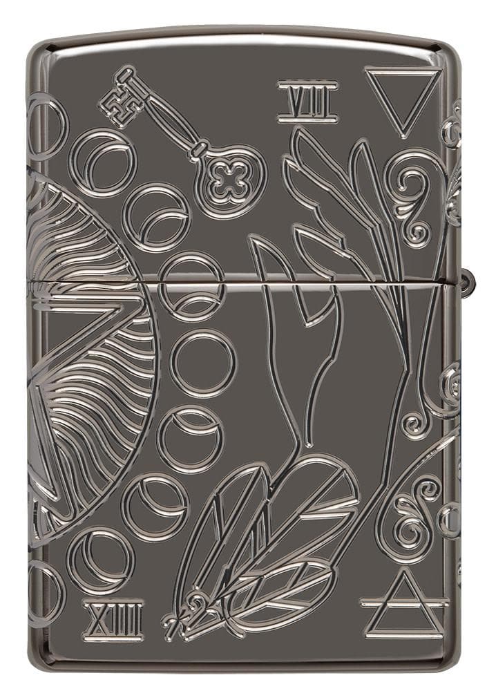 Zippo 49689 24095 Wicca Design Armor Black Ice Windproof Lighter - OUTBACK