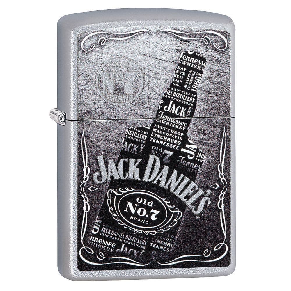 Zippo 29285 Jack Daniel's Vintage Bottle Chrome Windproof Lighter , Classic Model, Silver - OUTBACK