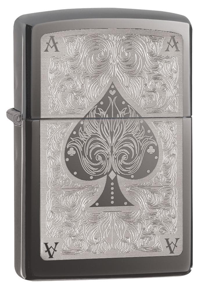 Zippo 28323 150 Ace Filigree Engraved Windproof Lighter, Classic Model, Black - OUTBACK