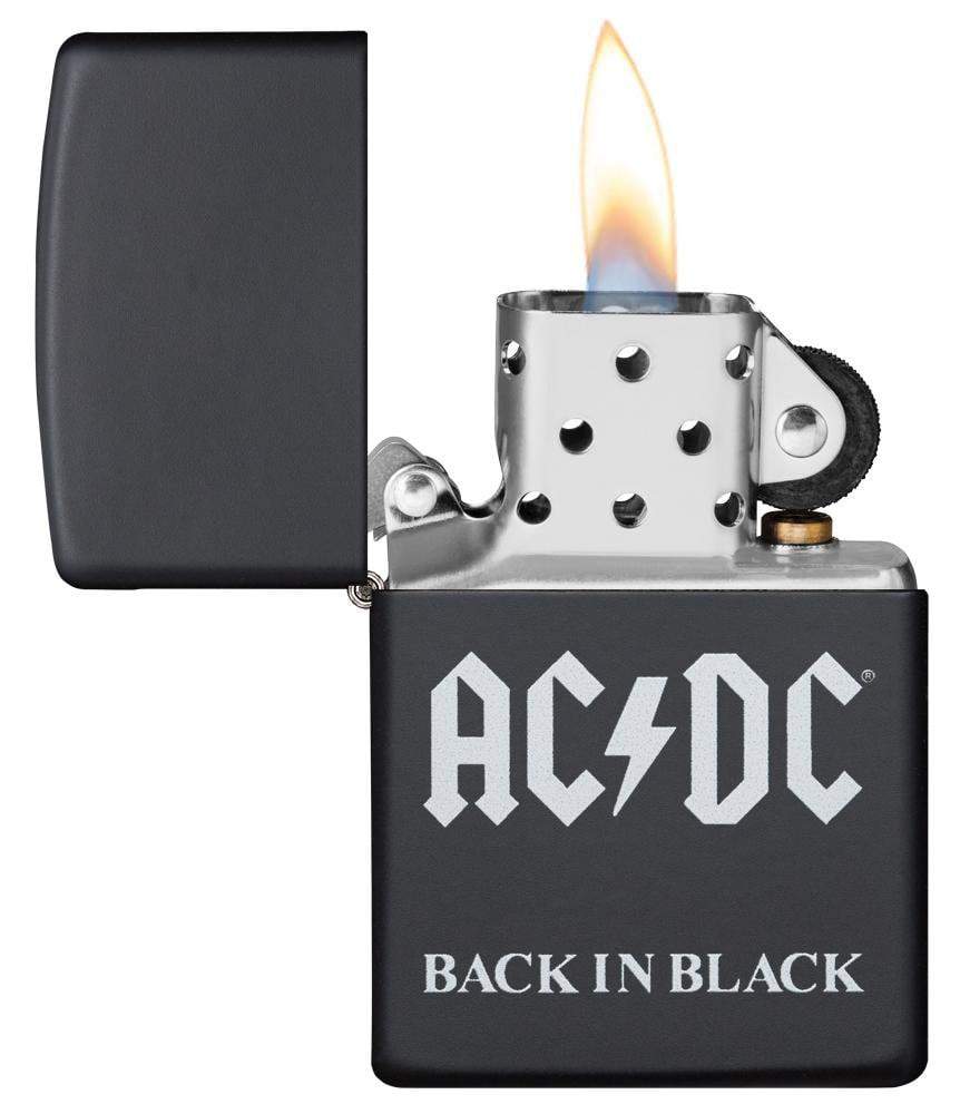 Zippo 49015 AC/DC Black matte Windproof Lighter, Classic Model, Black matte - OUTBACK