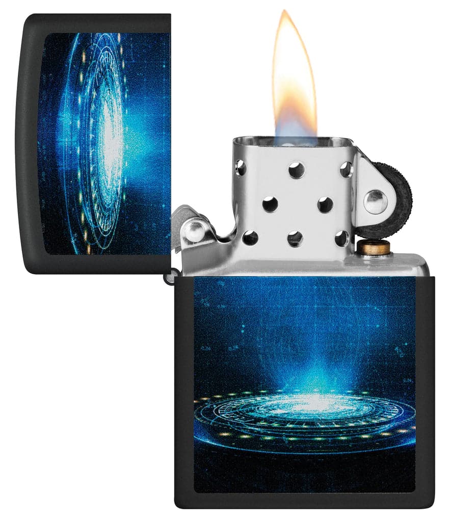 Zippo 48514 218 Black Light UFO Flame Design Black Matte Windproof Lighter - OUTBACK