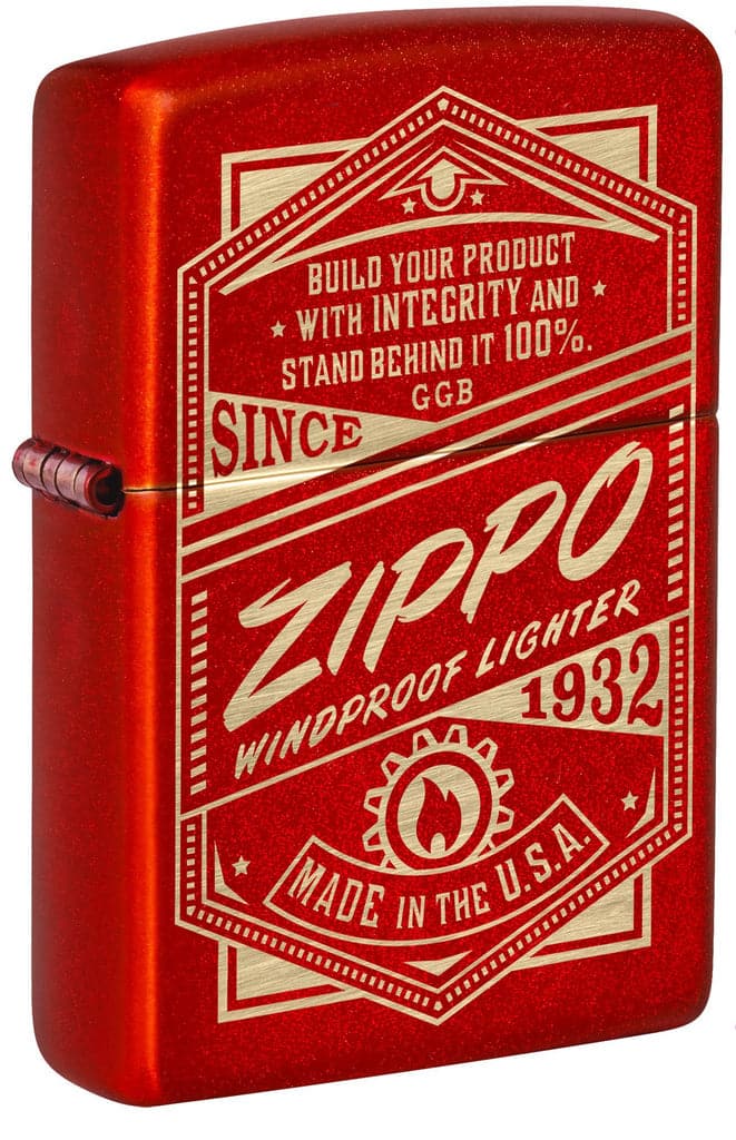 Zippo 48620 49475 Zippo It Works Design Metallic Red Windproof Lighter - OUTBACK