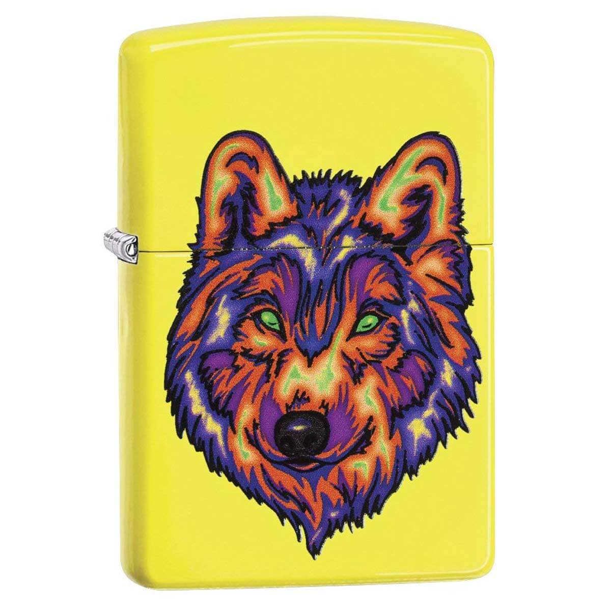 Zippo 29639 Wolf Design Windproof Lighter, Classic Model, Yellow - OUTBACK