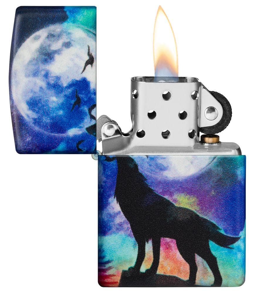 Zippo 49683 49352 Wolf Howling Design 540 Color Windproof Lighter - OUTBACK