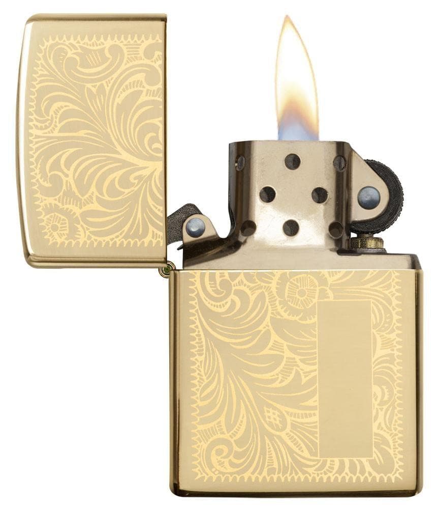 Zippo 352B Brass Venetian Windproof Lighter, Classic Model, Gold - OUTBACK