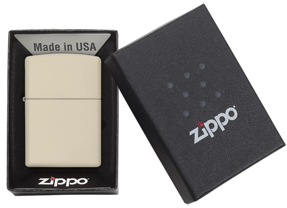 Zippo 216 Cream Matte Windproof Lighter, Classic Model, White - OUTBACK