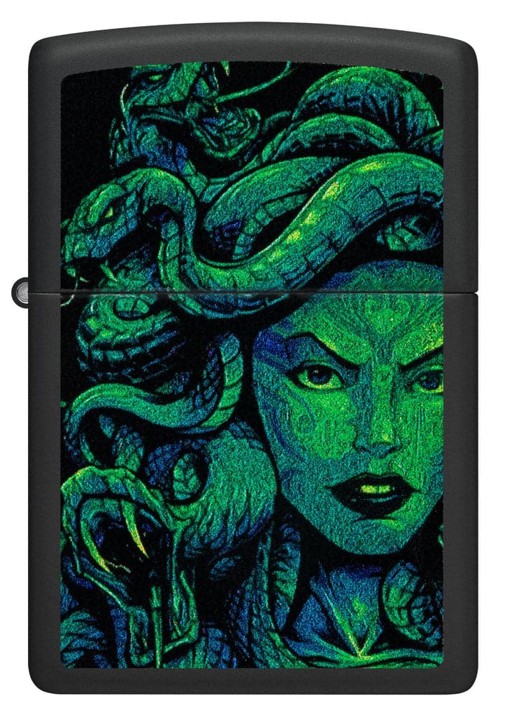 Zippo 48609 218 Medusa Design Black Matte Windproof Lighter - OUTBACK