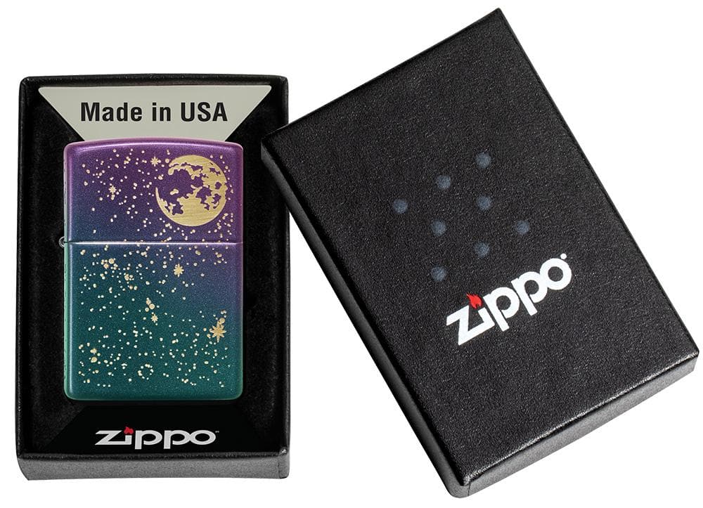 Zippo 49448 Starry Sky Design Iridescent Windproof Lighter, Classic Model, Multi-colour - OUTBACK