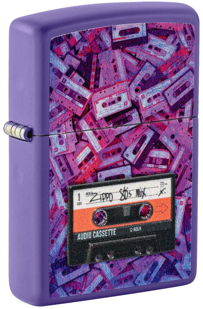 Zippo 48521 237 Cassette Tape Design Purple Matte Windproof Lighter - OUTBACK