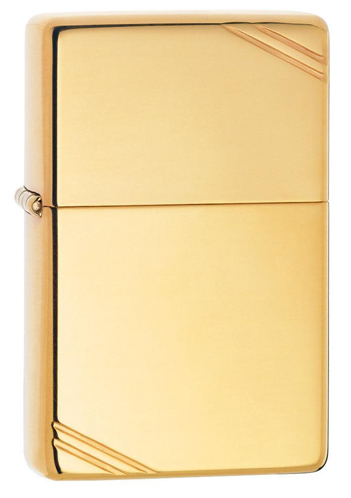 Zippo 270 Vintage High Polish Brass with Slashes Windproof Lighter, Vintage Model, Gold - OUTBACK