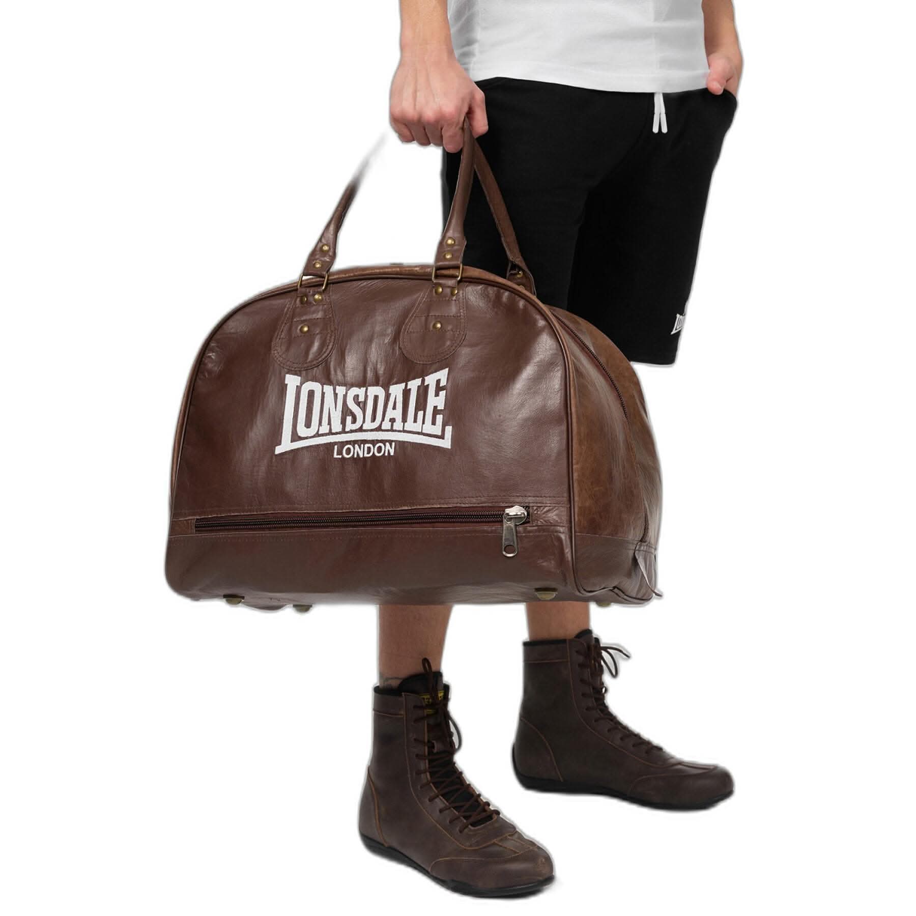 Benlee,Vintage Lonsdale Holball sports bag, Brown - Athletix.ae