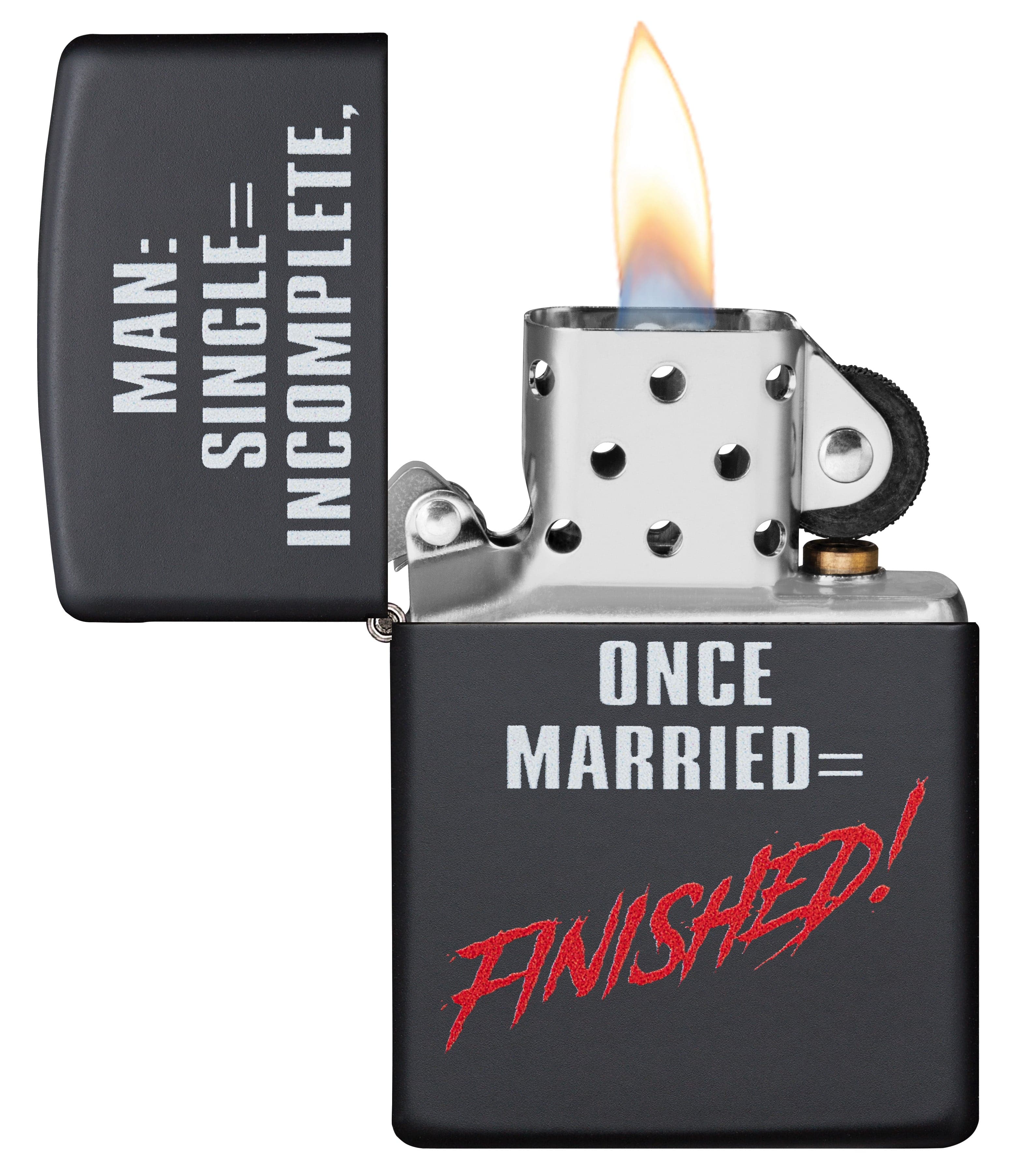 Zippo CI412255 218 Man Single Design Black Matte Windproof Lighter, Middle East Model, Black - OUTBACK