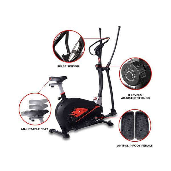 Ta Sport, Magnetic Elliptical Crosstrainer With Seat, Yk-Ct1901Ba, Black - Athletix.ae