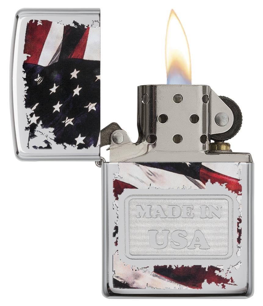 Zippo 29679 250 Made In USA High Polish Chrome Windproof Lighter, Classic Model, Silver - OUTBACK