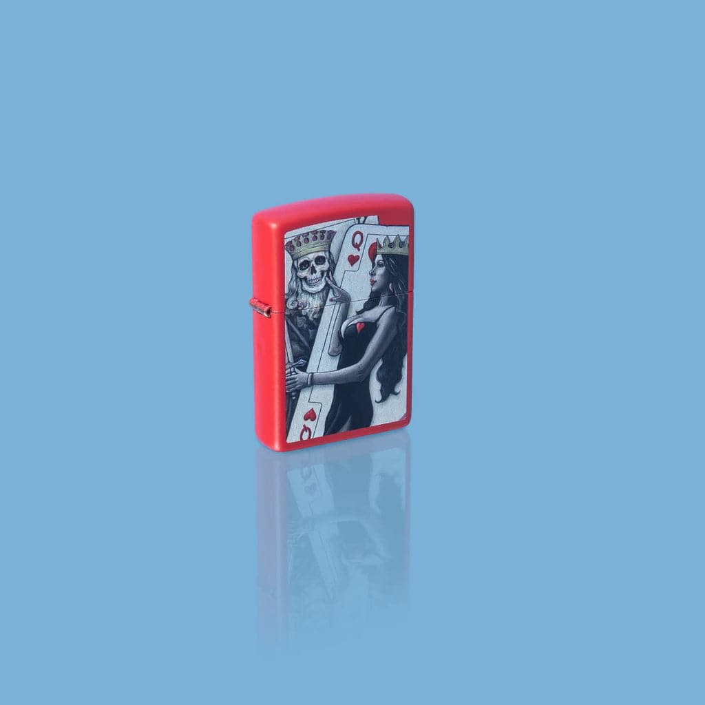 Zippo 48624 233 Skull King Queen Beauty Red Matte Windproof Lighter - OUTBACK