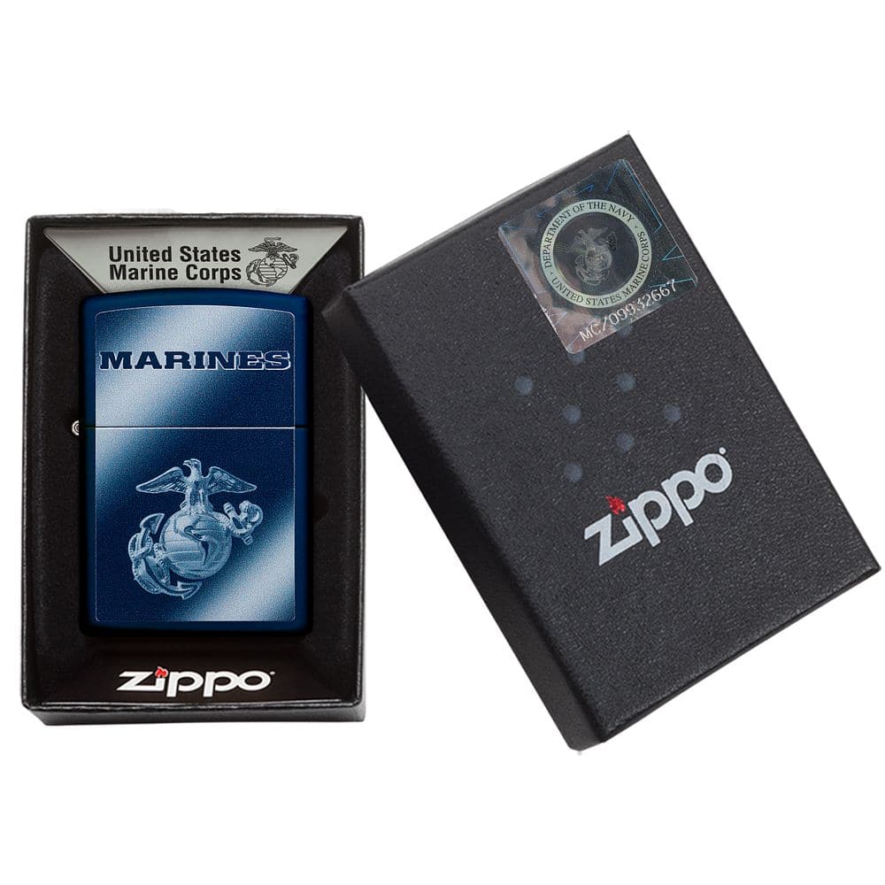 Zippo 49151 239 United States Marine Corps Navy Matte Pocket Lighter, Classic Model, Blue - OUTBACK