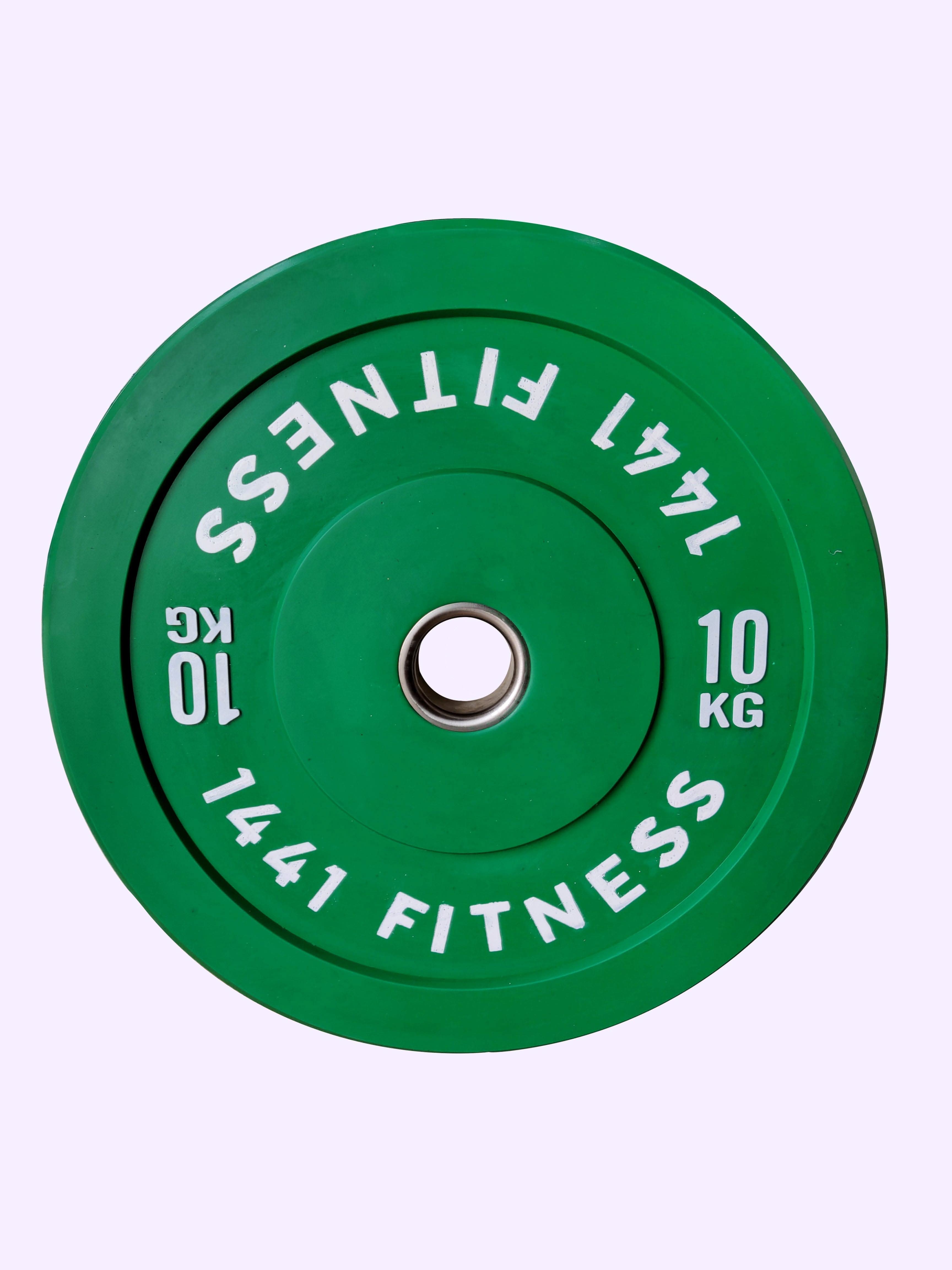 Combo 7 Ft Olympic Barbell and Color Bumper Plate Set - 120 Kg 1441 Fitness