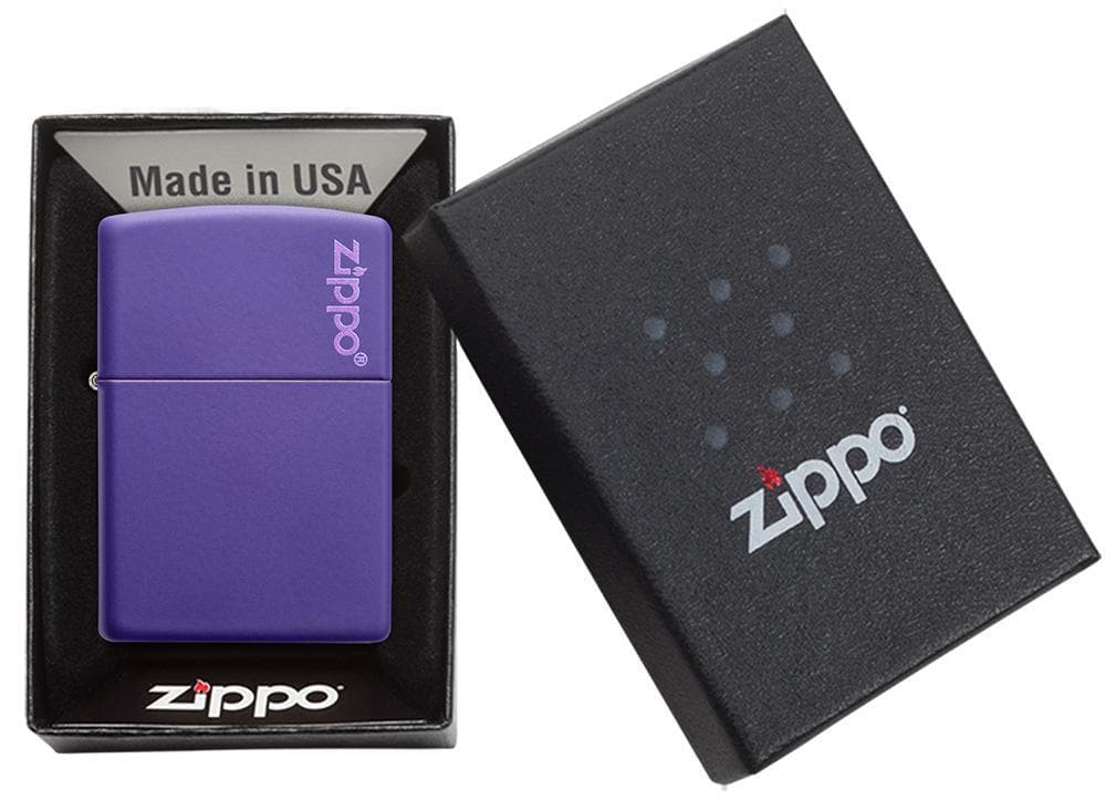 Zippo 237ZL Classic Purple Matte with Zippo Logo Windproof Lighter, Classic Model, Purple - OUTBACK