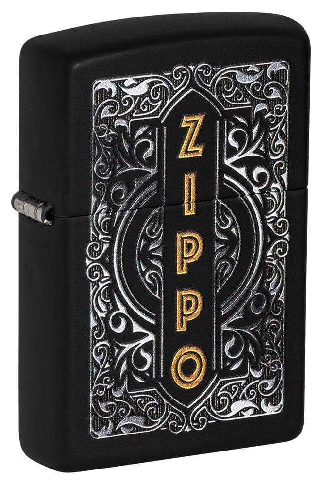 Zippo 49535 218 Zippo Design Black Matte Windproof Lighter, Classic Model, Black - OUTBACK