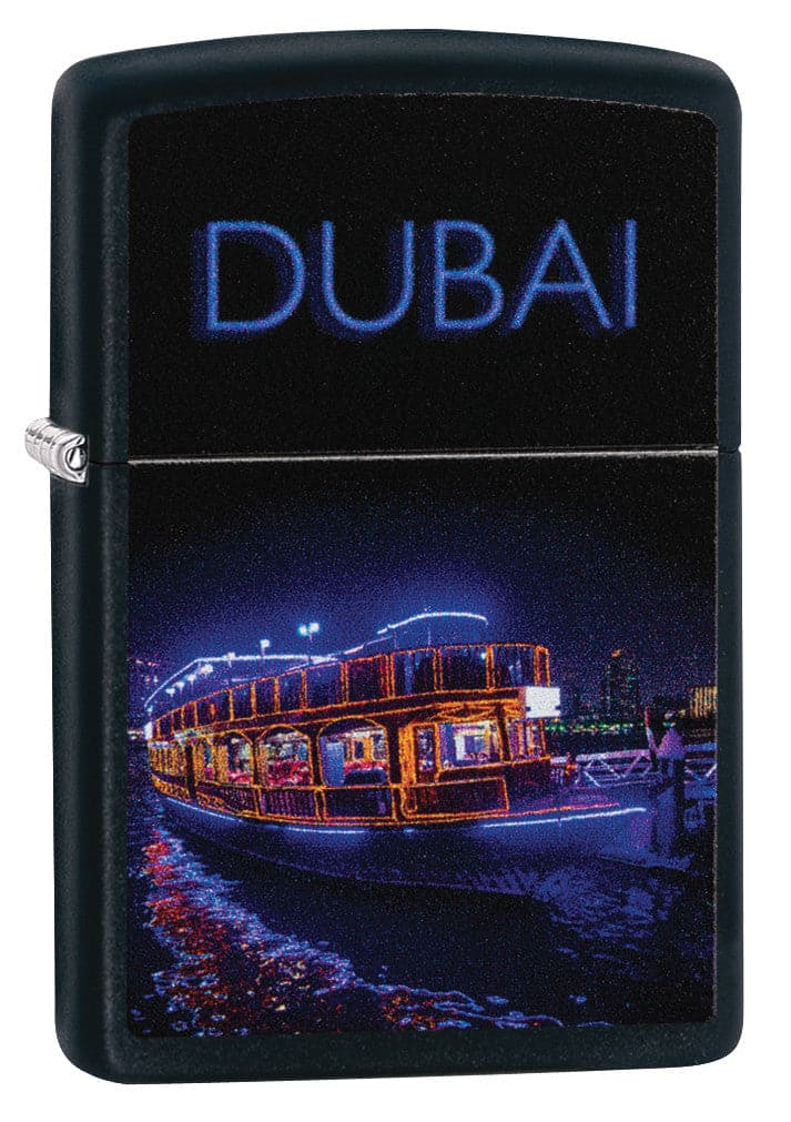 Zippo CI412379 218 Dubai Dhow Cruise Black Matte Windproof Lighter, Middle East Model, Black - OUTBACK