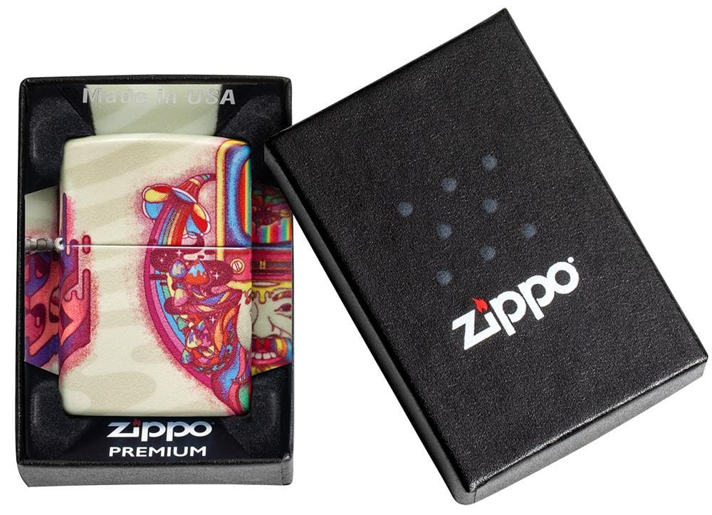 Zippo 49435 49352 Trippy Design 540 Color Windproof Lighter, Classic Model, Multi-colour - OUTBACK