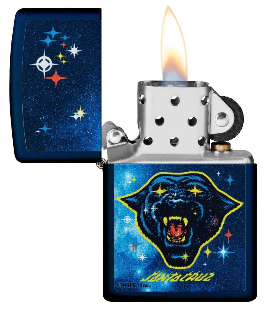 Zippo 49613 239 Santa Cruz Panther Navy Matte Windproof Lighter, Classic Model, Blue - OUTBACK