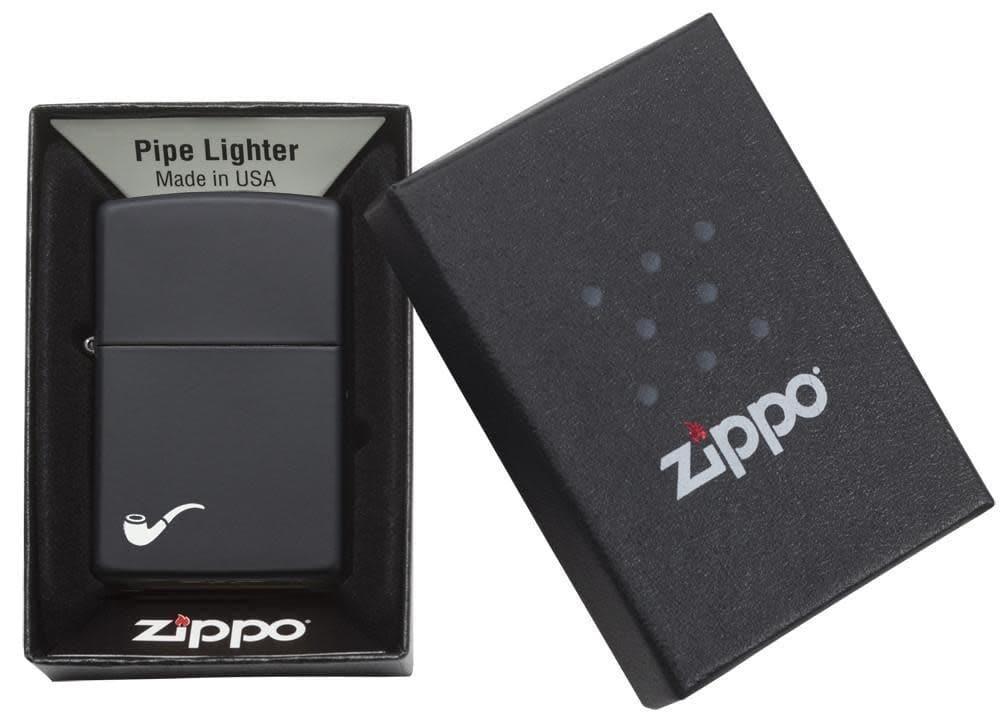 Zippo 218PL Pipe Black Matte Windproof Lighter, Classic Model, Black - OUTBACK