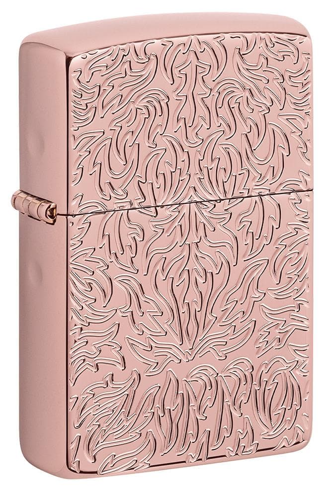 Zippo 49703 49190 Carved Armor Rose Gold Design Windproof Lighter - OUTBACK