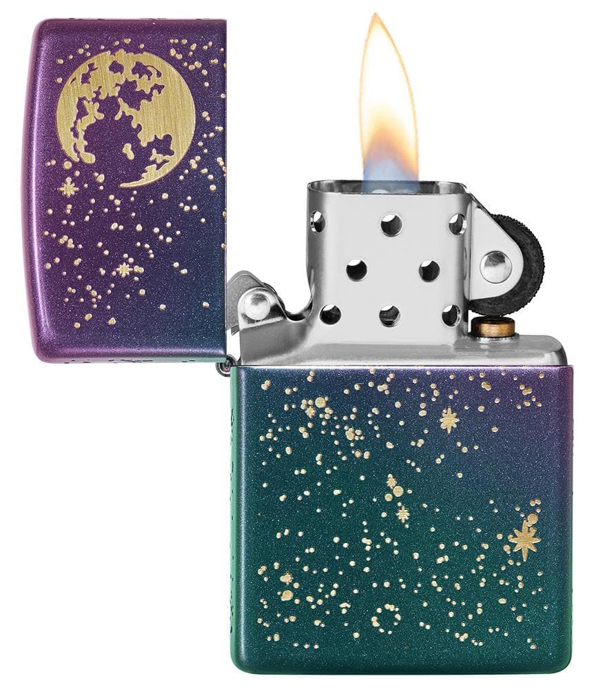 Zippo 49448 Starry Sky Design Iridescent Windproof Lighter, Classic Model, Multi-colour - OUTBACK