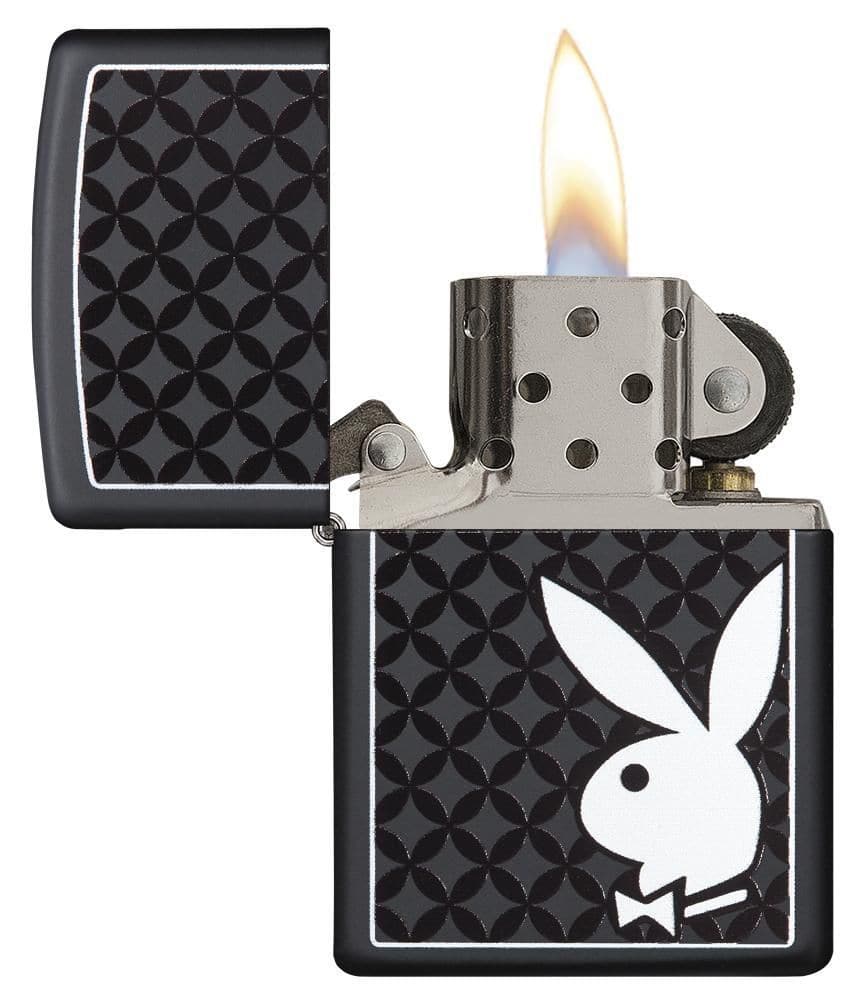 Zippo 29578 218 Playboy Black Matte Windproof Lighter, Playboy Model, Black - OUTBACK