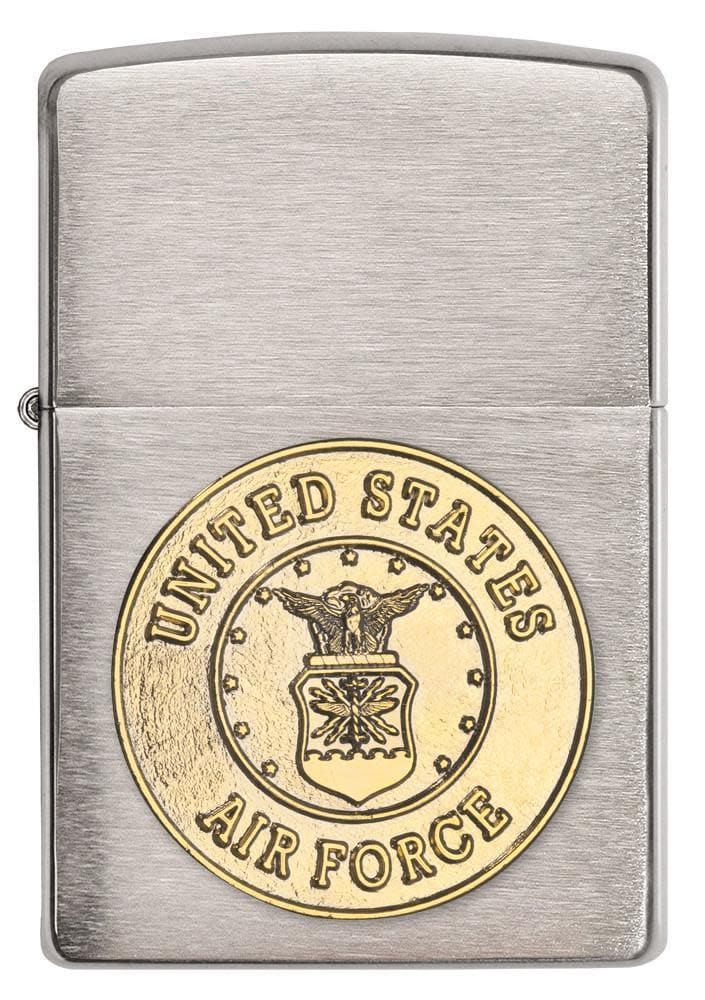 Zippo 280AFC U.S. Air Force Emblem Brushed Chrome Windproof Lighter, Classic Model, Silver - OUTBACK