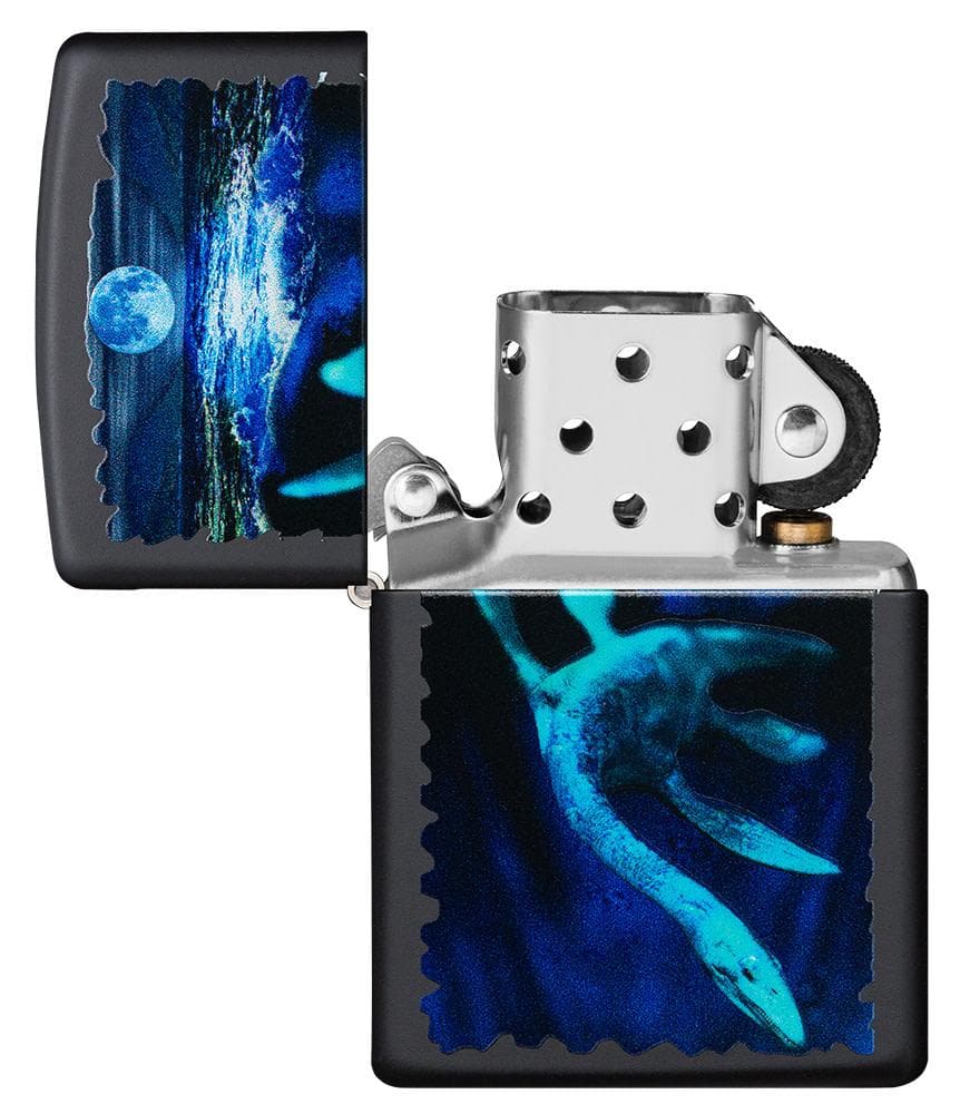 Zippo 49697 218 Black Light Loch Ness Design Black Matte Windproof Lighter - OUTBACK