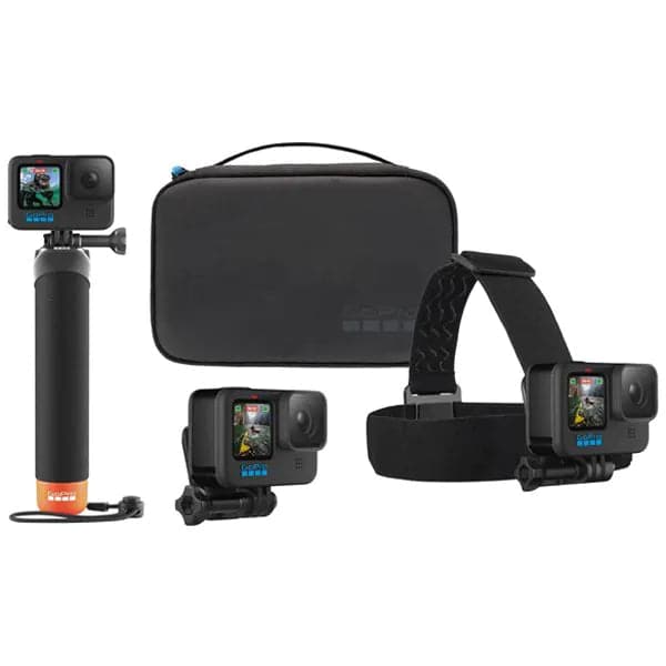 Gopro, The Handler Floating Hand Grip Head Strap Plus Quickclip Compact Case Thumb Screw, Black - Athletix.ae