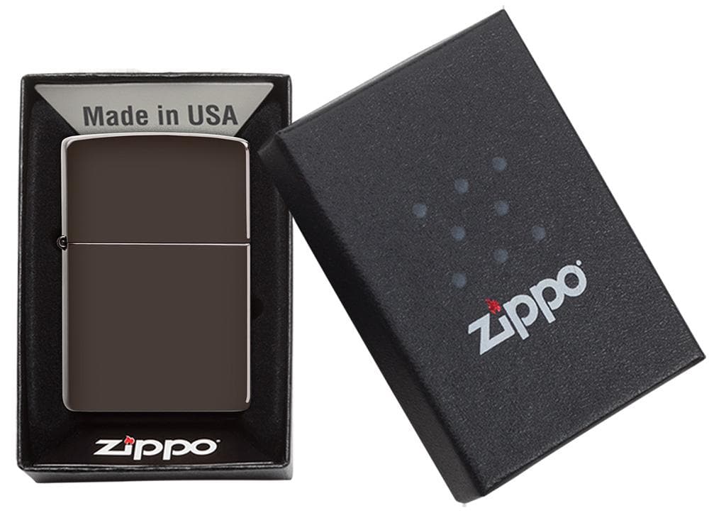 Zippo 49180 Classic Brown Matte Windproof Lighter, Classic Model, Brown - OUTBACK