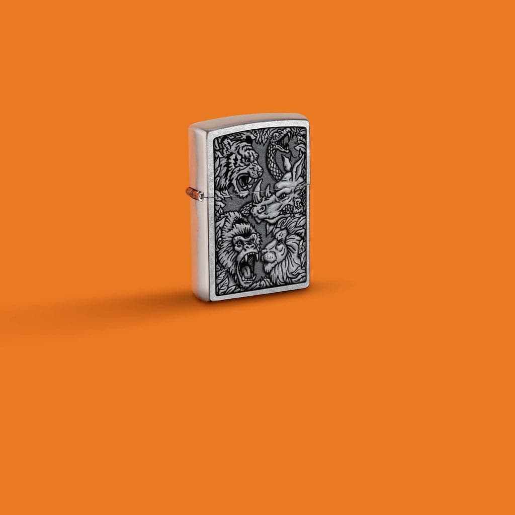 Zippo 48567 207 Jungle Design Street Chrome Windproof Lighter - OUTBACK