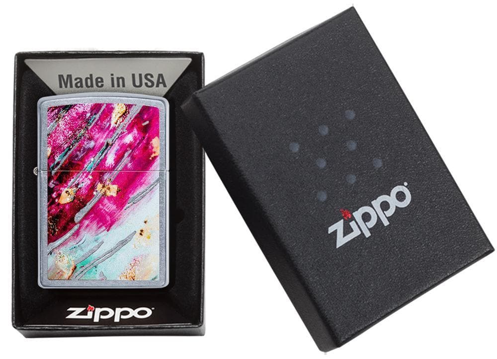 Zippo 29875 Rust Patina Design Windproof Lighter, Classic Model, Silver - OUTBACK