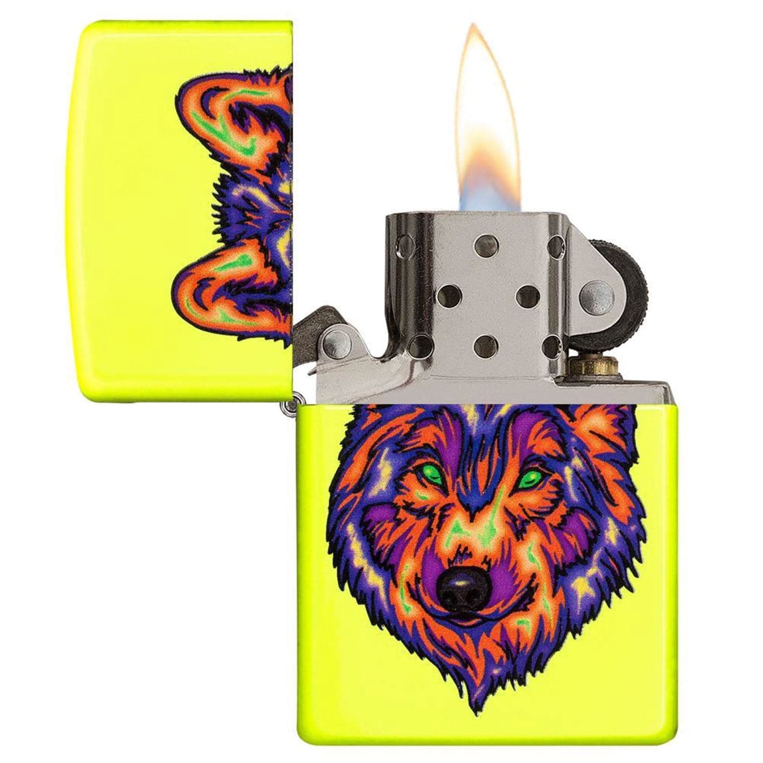 Zippo 29639 Wolf Design Windproof Lighter, Classic Model, Yellow - OUTBACK