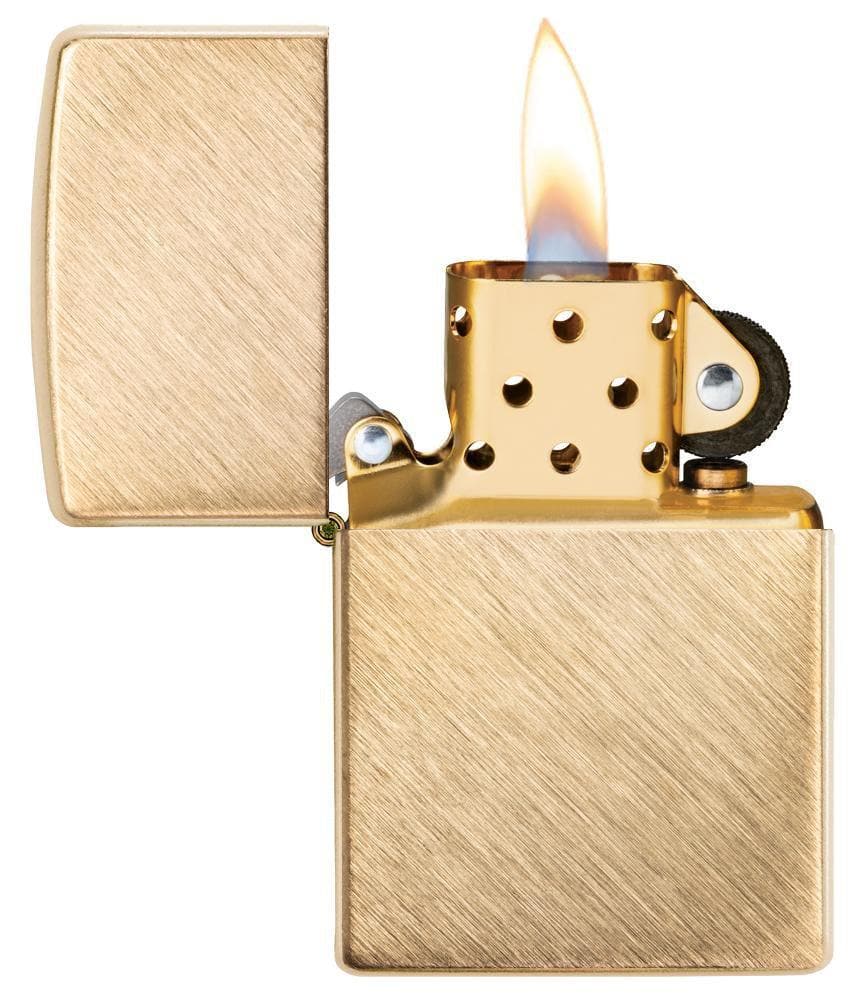 Zippo 29830 Classic Herringbone Sweep Brass Windproof Lighter, Classic Model, Gold - OUTBACK