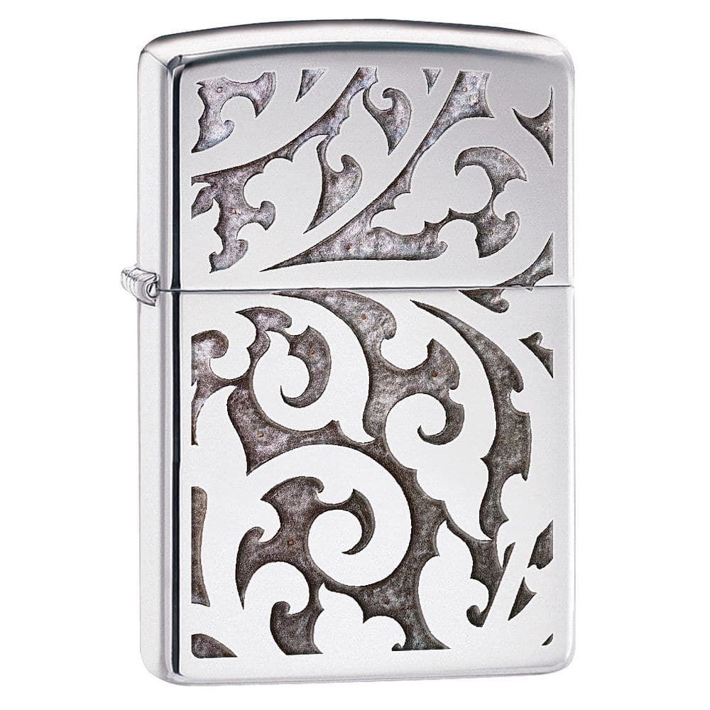 Zippo 28530 Elegant Filigree Chrome Windproof Lighter, Classic Model, Silver - OUTBACK