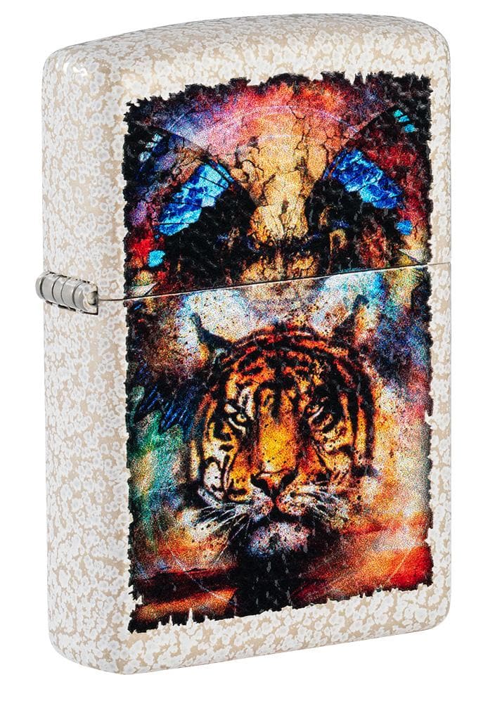 Zippo 49579 49579 49181 Tiger Design Windproof Lighter, Classic Model, Mercury Glass - OUTBACK