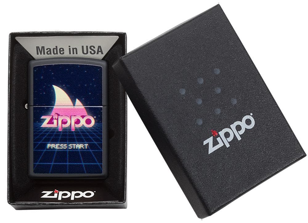 Zippo 49115 218 Gaming Design Black Matte Windproof Lighter, Classic Model, Black - OUTBACK