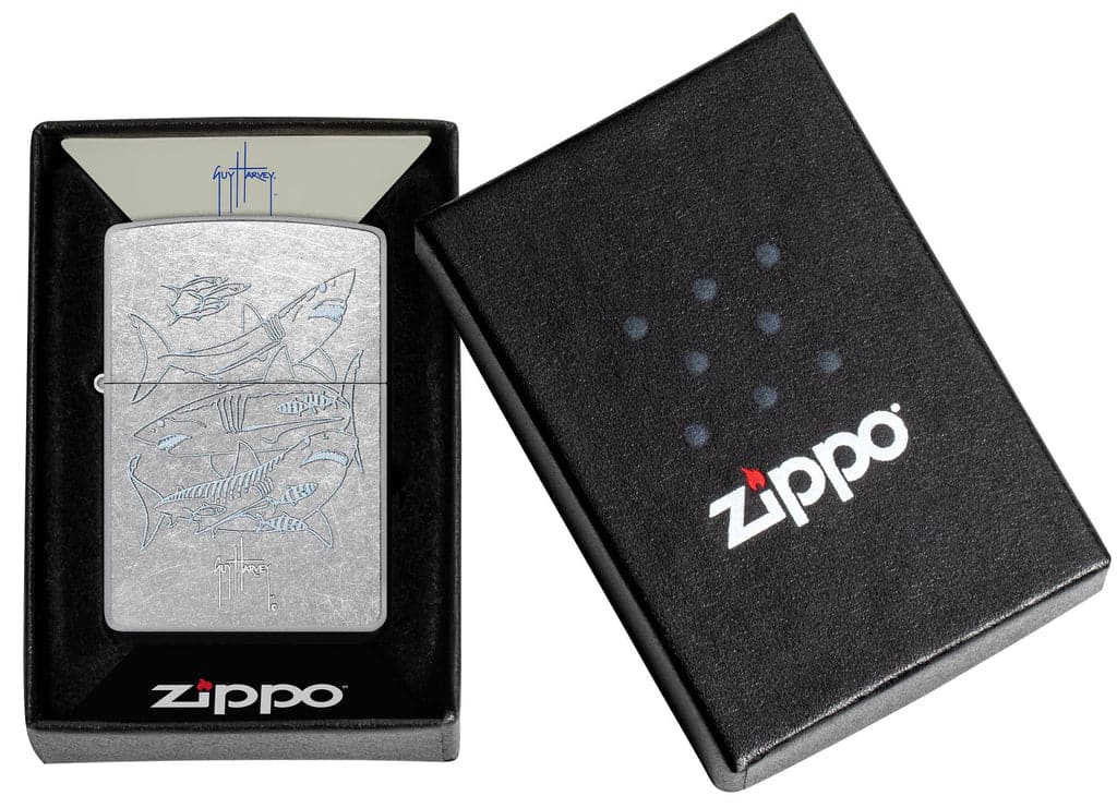 Zippo 48595 207 Guy Harvey Shark Design Street Chrome Windproof Lighter - OUTBACK