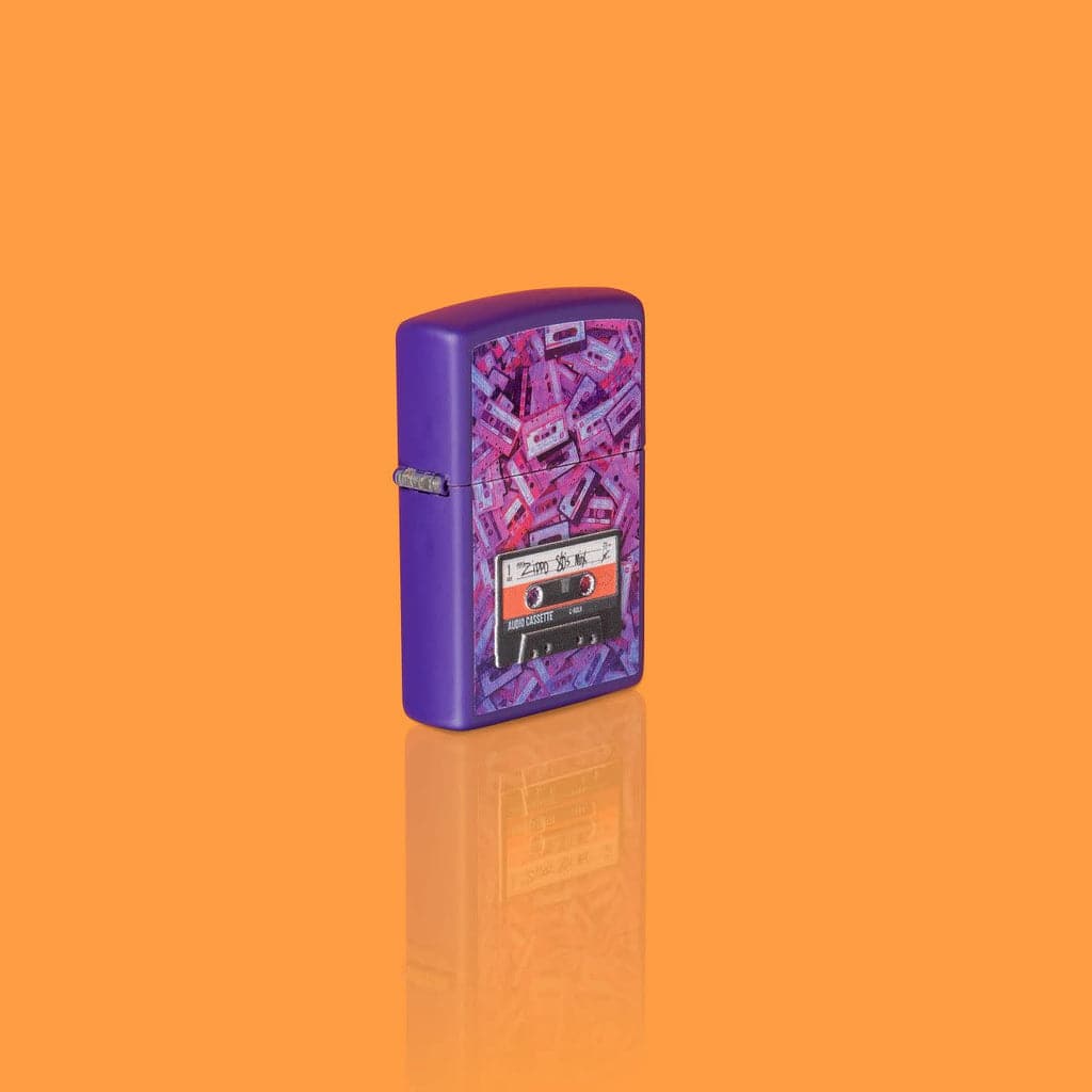 Zippo 48521 237 Cassette Tape Design Purple Matte Windproof Lighter - OUTBACK