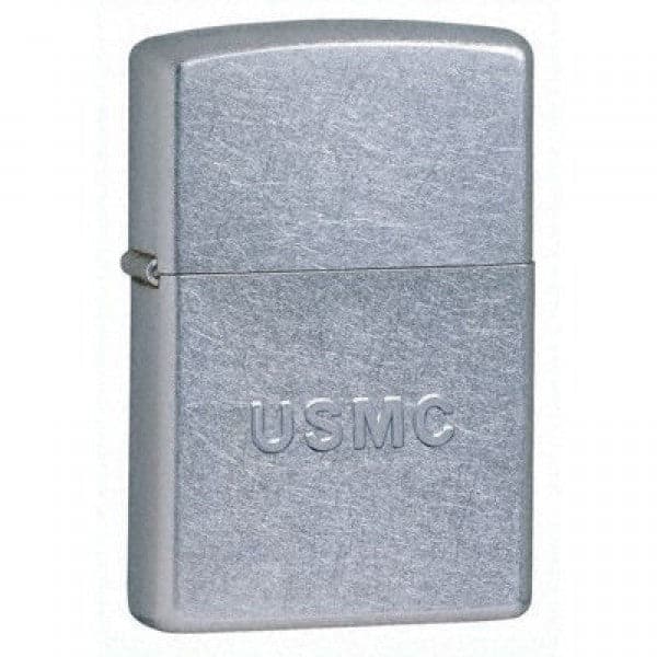 Zippo 24050 US Marine Corps Stamp Brushed Chrome Windproof Lighter, Classic Model, Silver - OUTBACK